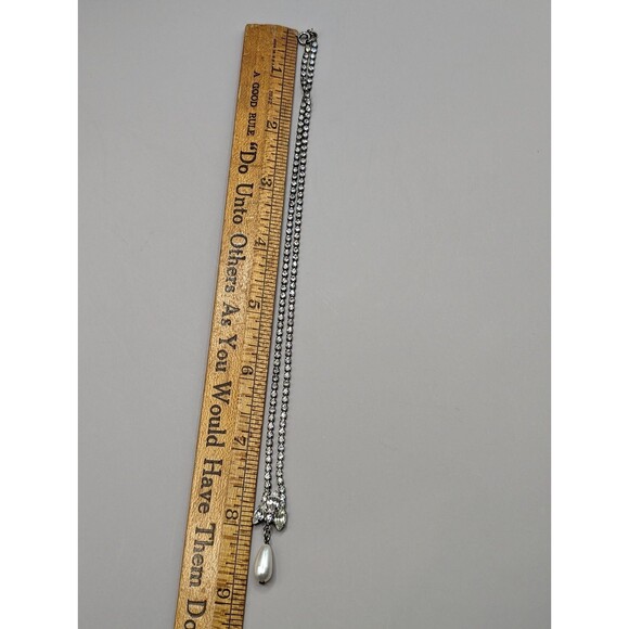 Vintage Rhinestone Drop Pendant Necklace - Picture 5 of 7